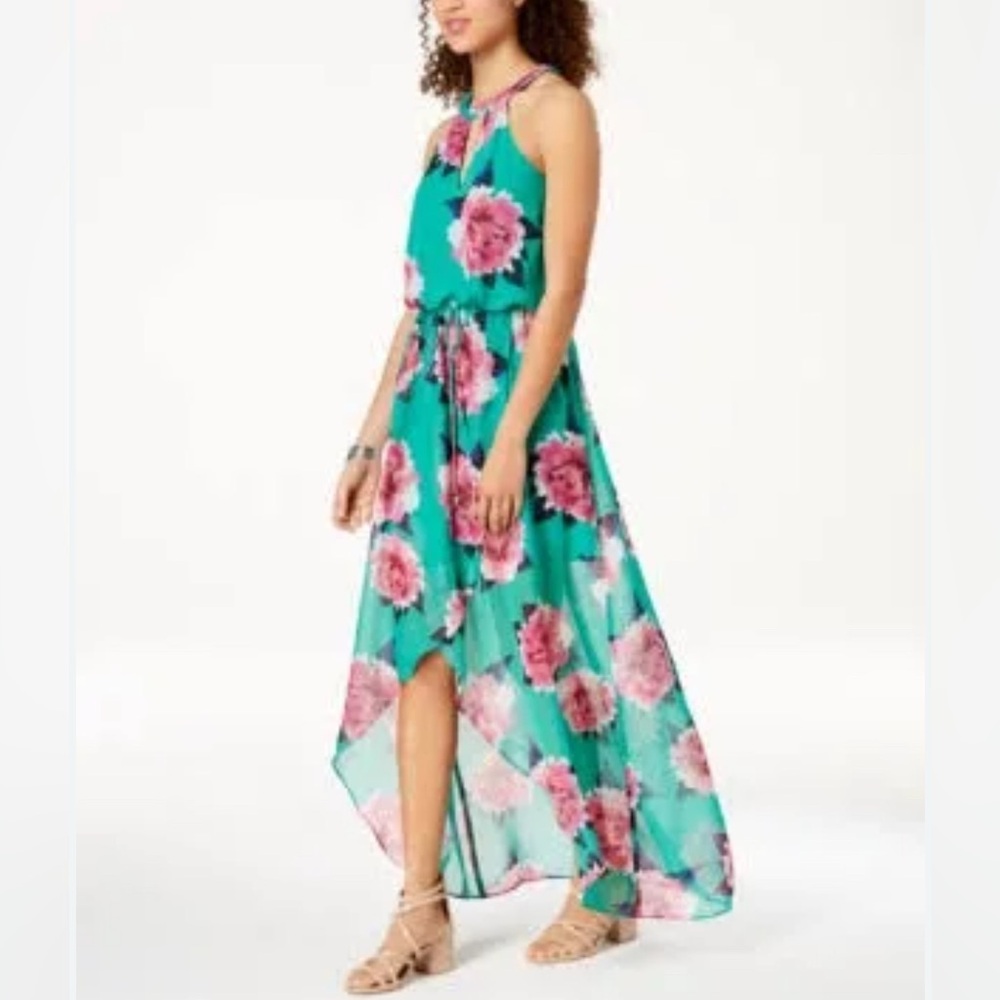 🌸 NWT | CITY STUDIO Green Floral Hi-Lo Maxi Dress | Size Large 🌸